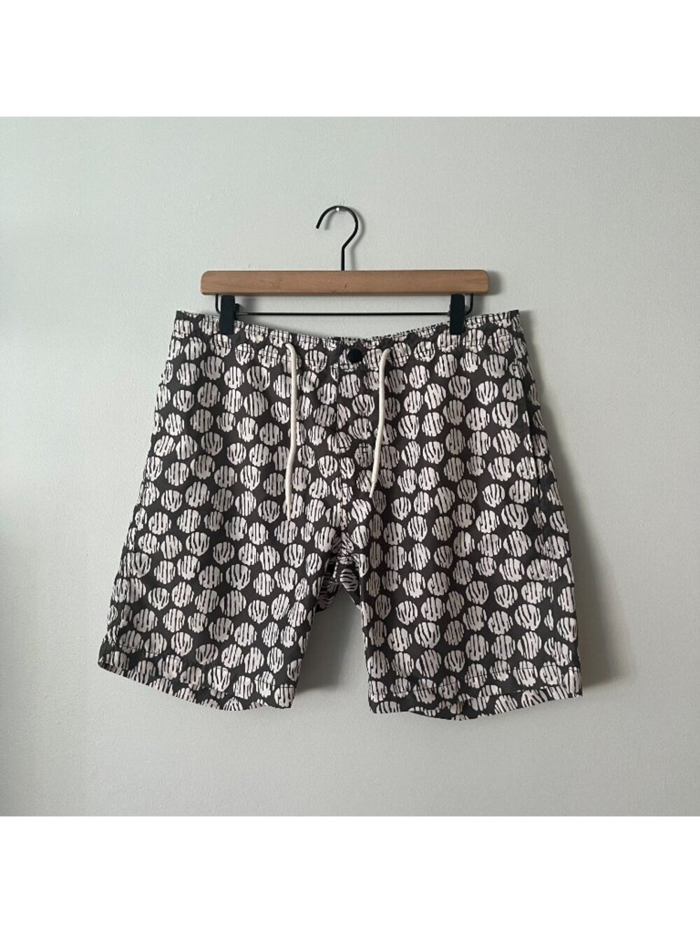 Trunks Surf & Swim Co Gray & White Print Swim Trunks Shorts Men's Size 32